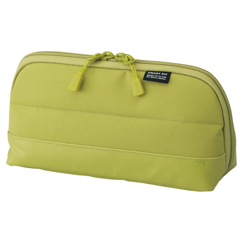 LIHIT LAB Polyester Pen Case (Pencil Case), Water & Stain Repellent, Yellow Green, 8" X 4'' (A7688-6)
