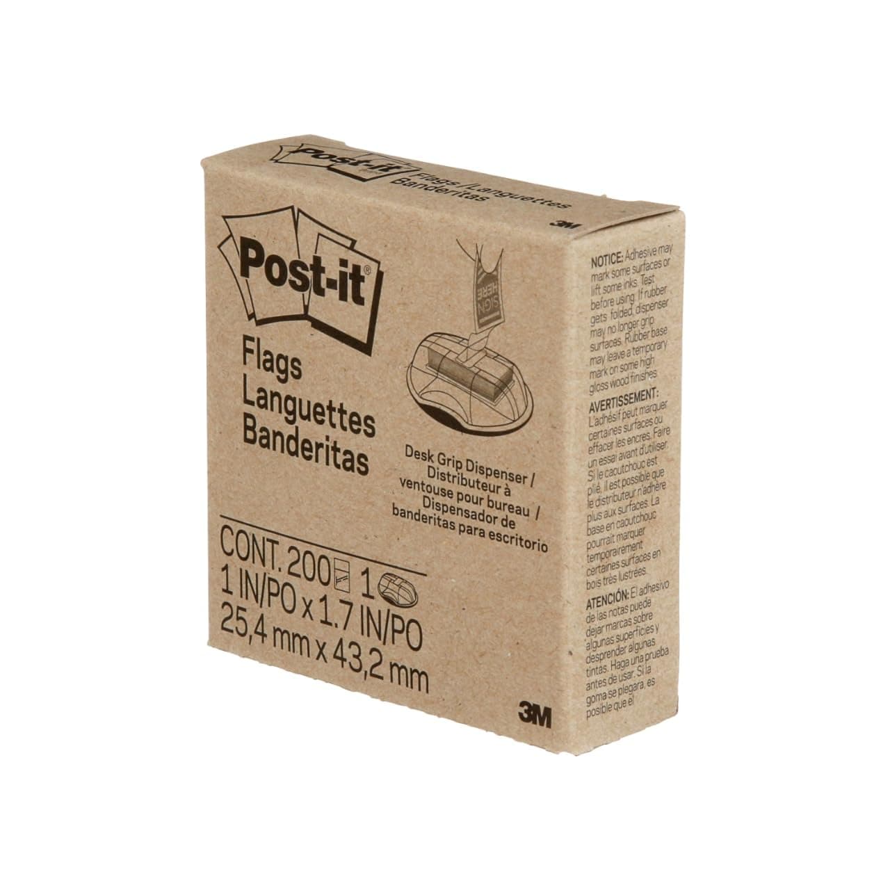 Post-it Index 680-SHVR200 25 mm x 43.2 mm Sign Here Flags Value Pack in Desk Grip Dispenser (200 Sheets)