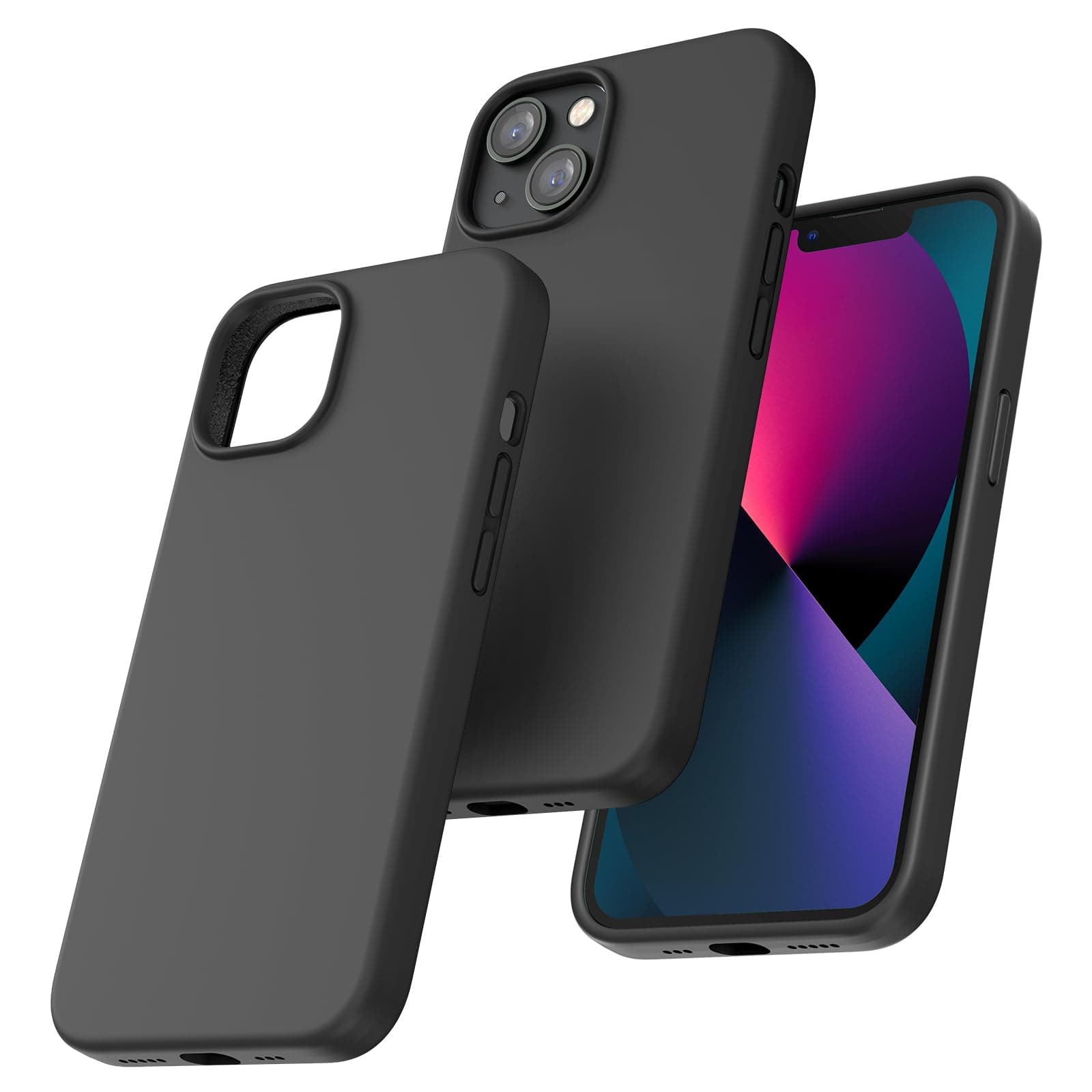 TOCOL for iPhone 13 Case, Slim Silicone Case for iPhone 13 6.1 Inch, Precise Fit, Anti-Slip, Drop Protection, Black-Magsafe