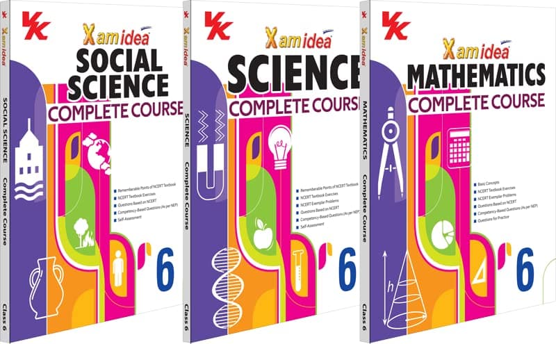 Xam idea Science, Social Science, Mathematics Complete Course Book | Set of 3 Books | Class 6 | Includes CBSE Question Bank and NCERT Exemplar (Solved) | NEP | Examination 2023-2024