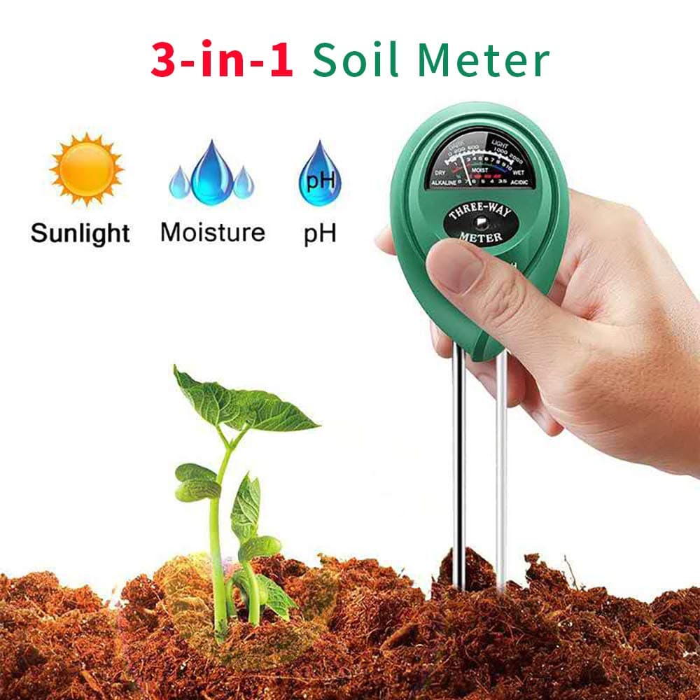 Vistefly Soil Tester, Soil pH Meter,Sunlight,Moisture, 3 in 1 Soil Test Kit, Gardening Tools for Gardens, Vegetable Plots, Lawns, Plants,for Indoor&Outdoor Plant Care (no Battery Required)