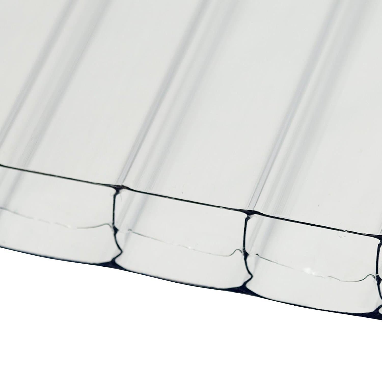 Clear, 600m x 1.5m (Width x Length) 16mm Multiwall Polycarbonate Sheets Poly Plastic Roof Panel for Lean-to Canopy Conservatory