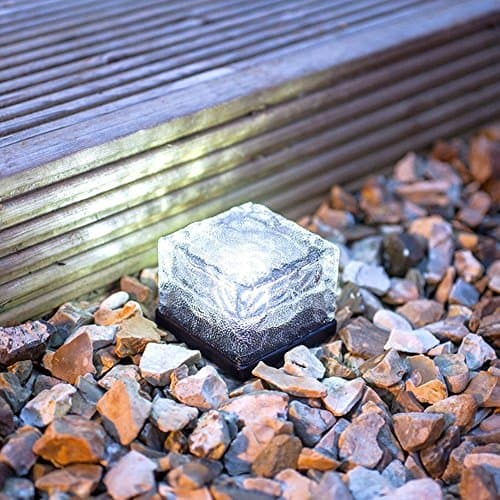 SurSync Solar Energy Lights Cool White LED Underground Brick Rock Lamp Waterproof Solar Lights Frosted Glass Outdoor LED Brick Solar Lighting for Pathway Garden Yard Indoor&Outdoor Decoration 3Pack