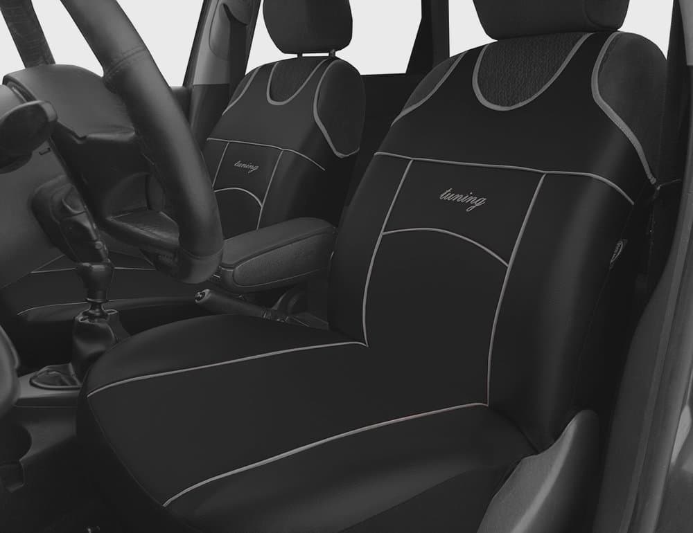 2 BLACK FAUX LEATHER SEAT COVERS