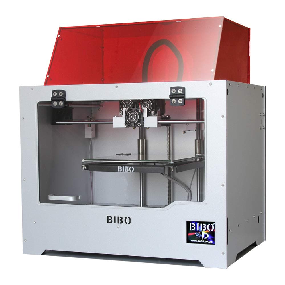 BIBO 2 3D Printer Sturdy Frame Dual Extruders WIFI Touch Screen Cut Printing Time In Half Filament Detect Heatable Glass Bed