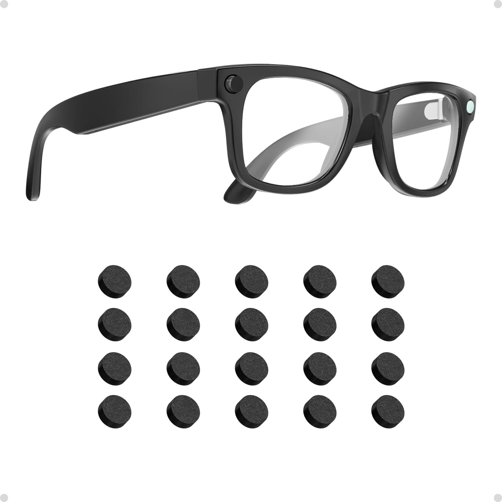 LED Light Blocking Stickers, Compatible with Ray-Ban Meta Smart Glasses, Ultra-Thin Reusable U-Shaped Stickers, Sensor-Friendly, Privacy and Glare Reduction 20pcs