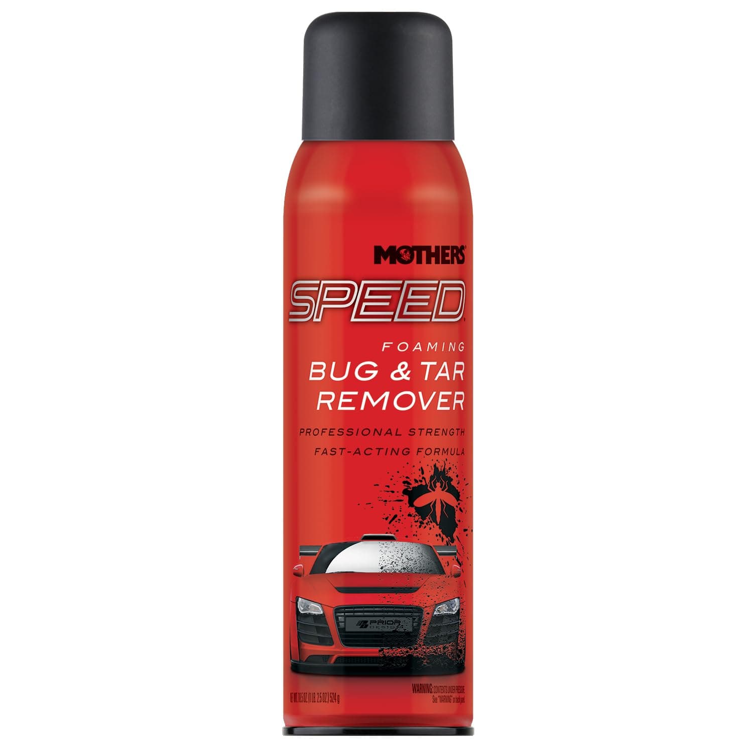 Mothers Speed Foaming Bug & Tar Remover, 18.5 oz. Aerosol — Fast-Acting, No-Drip Foam for Bug Splatters, Bird Droppings, Tar, Sap & Road Grime — Safe on Paint, Chrome, Glass, Plastic, PPF (16719)
