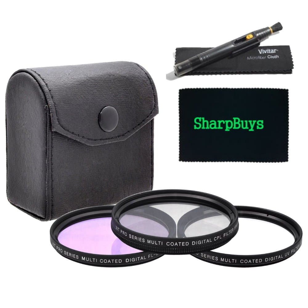 62mm Multi-Coated 3 Piece Filter Kit (UV-CPL-FLD) + Lens Cleaning Pen + SharpBuys Microfiber Cloth For Sony Alpha SLT-A65 Digital SLR Camera Which Has Any Of These Sony Lenses (10-18mm 16-80mm 16-105mm 18-135mm 18-200mm 18-250mm 55-300mm 70-300mm 75-300mm)