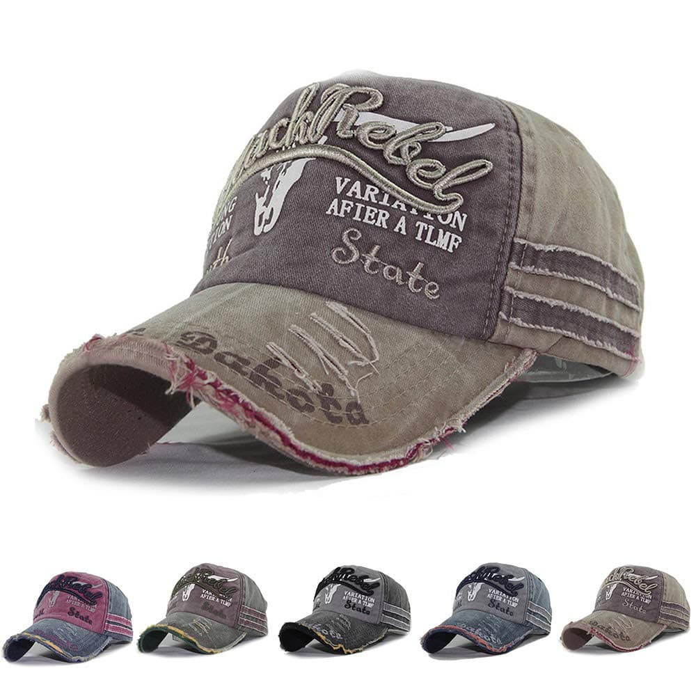 CheChury Cap Summer Cap Vintage Cotton Baseball Cap Unisex Distressed Snapback Trucker Hat