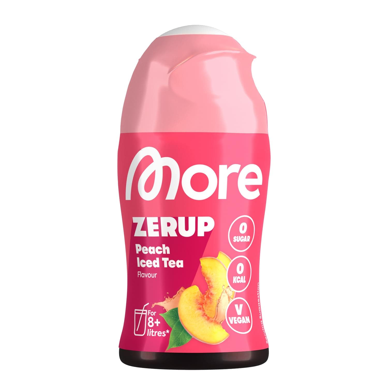MORE Zerup, Zero Calorie Syrup a.o. with Real Fruit Extracts, Peach Iced Tea, 65 ml (up to 8 l Softdrink) - Zero Added Sugars