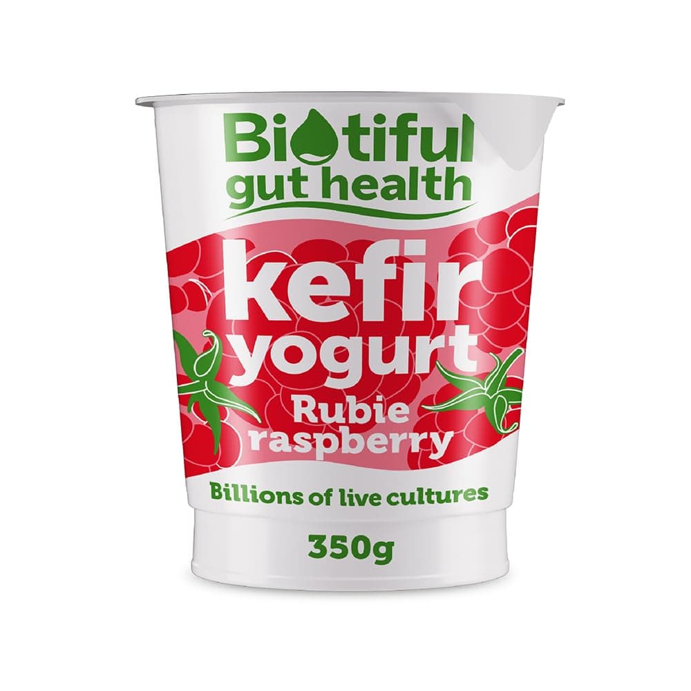 Biotiful Gut Health Kefir Rubie Raspberry Yoghurt Immunity Support Source of Calcium and Vitamin B12, 350g