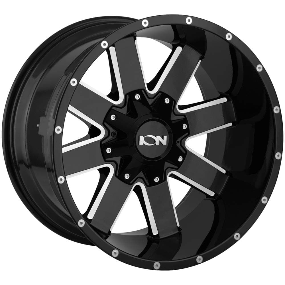 141 17x9, Bolt Pattern: 6x135/5.5, Offset: 18, GLOSS BLACK MILLED, set of 1