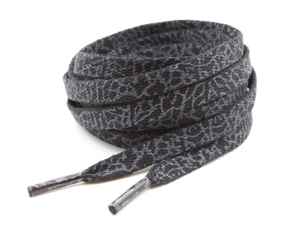 Rope Lace Cement Elephant Print Flat Laces