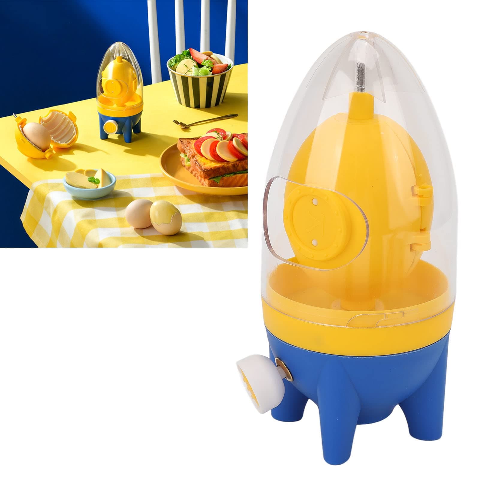 Silicone Manual Egg Shaker,Egg Spinners,White Yolk Mixer Egg Maker,Hand Operated Egg Scrambler Shaker Whisk Maker,Creative Kitchen Cooking Tool for Mixing Egg White Egg Yolk, Egg Spinners, Sili