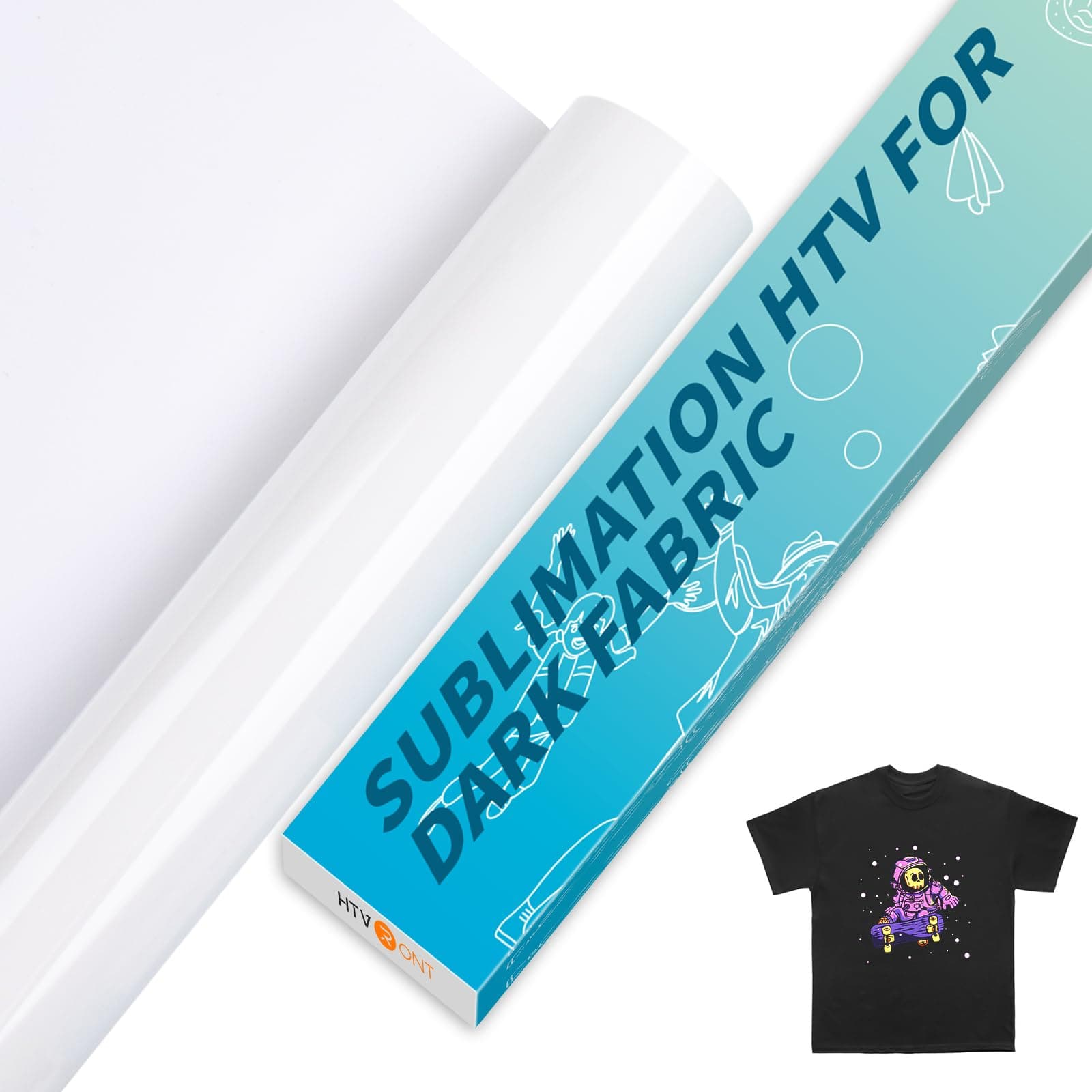 Sublimation HTV for Dark/Light Fabric - Matte Sublimation Vinyl 12" X 10FT for T-Shirts - Work Together with Sublimation Paper, Sublimation Ink and Heat Press