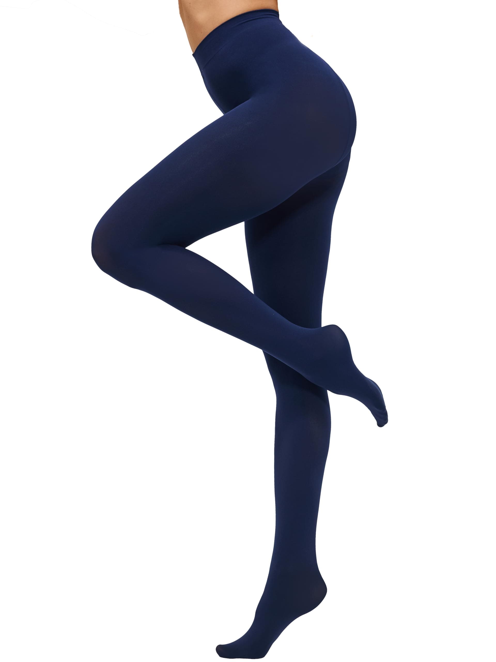 CozyWow Women's 80D Soft Solid Color Semi Opaque Footed Tights High Waist Womens Tights