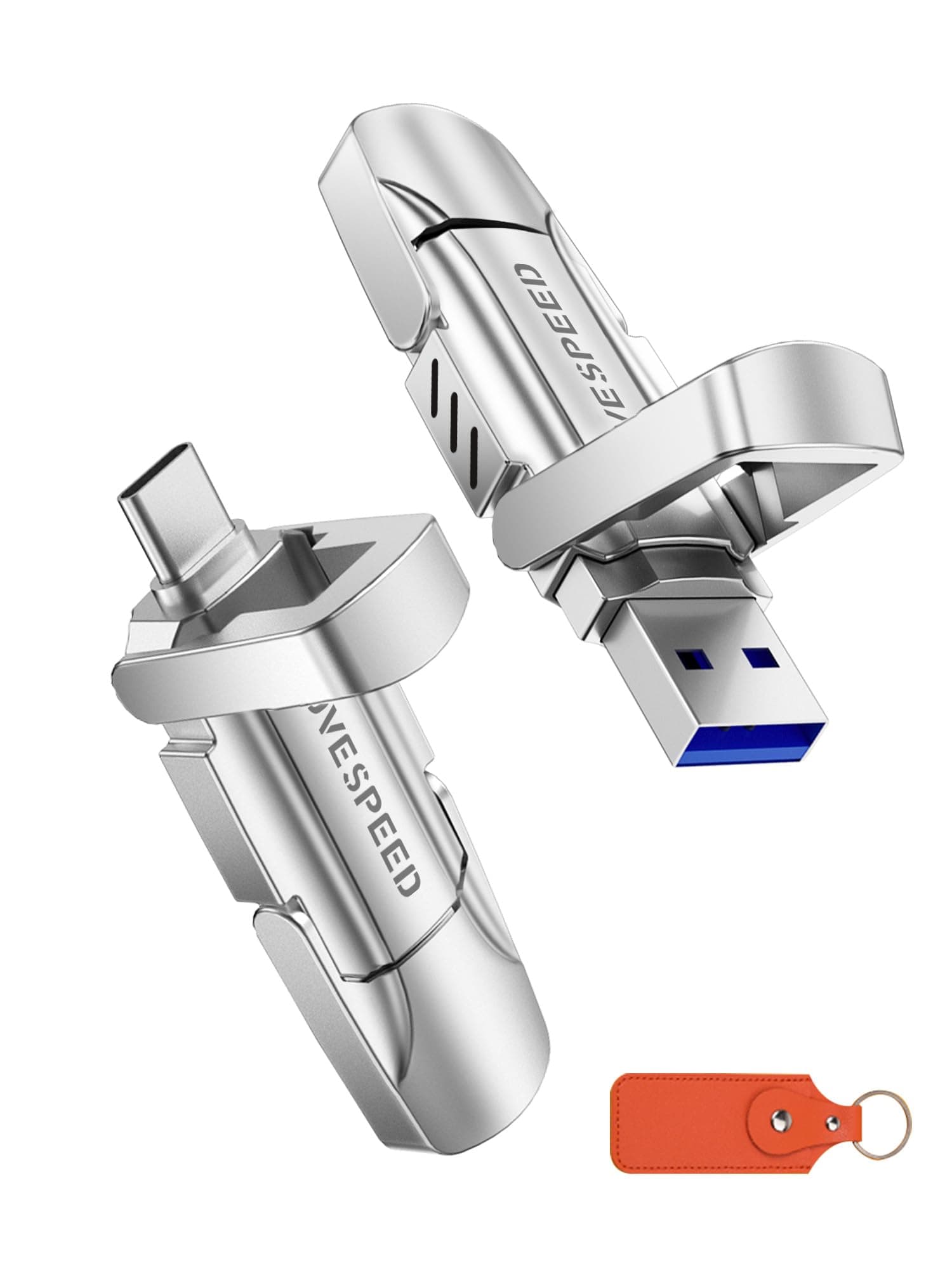 1TB Solid State Flash Drive 570MB/s High Speed USB Drive with Type C + USB 3.2 Drive Dual Port, Thumb Drive Compatible with iPhone 15, 16,17 Series/Android/Phone/MacBook/Audio/Smart TV