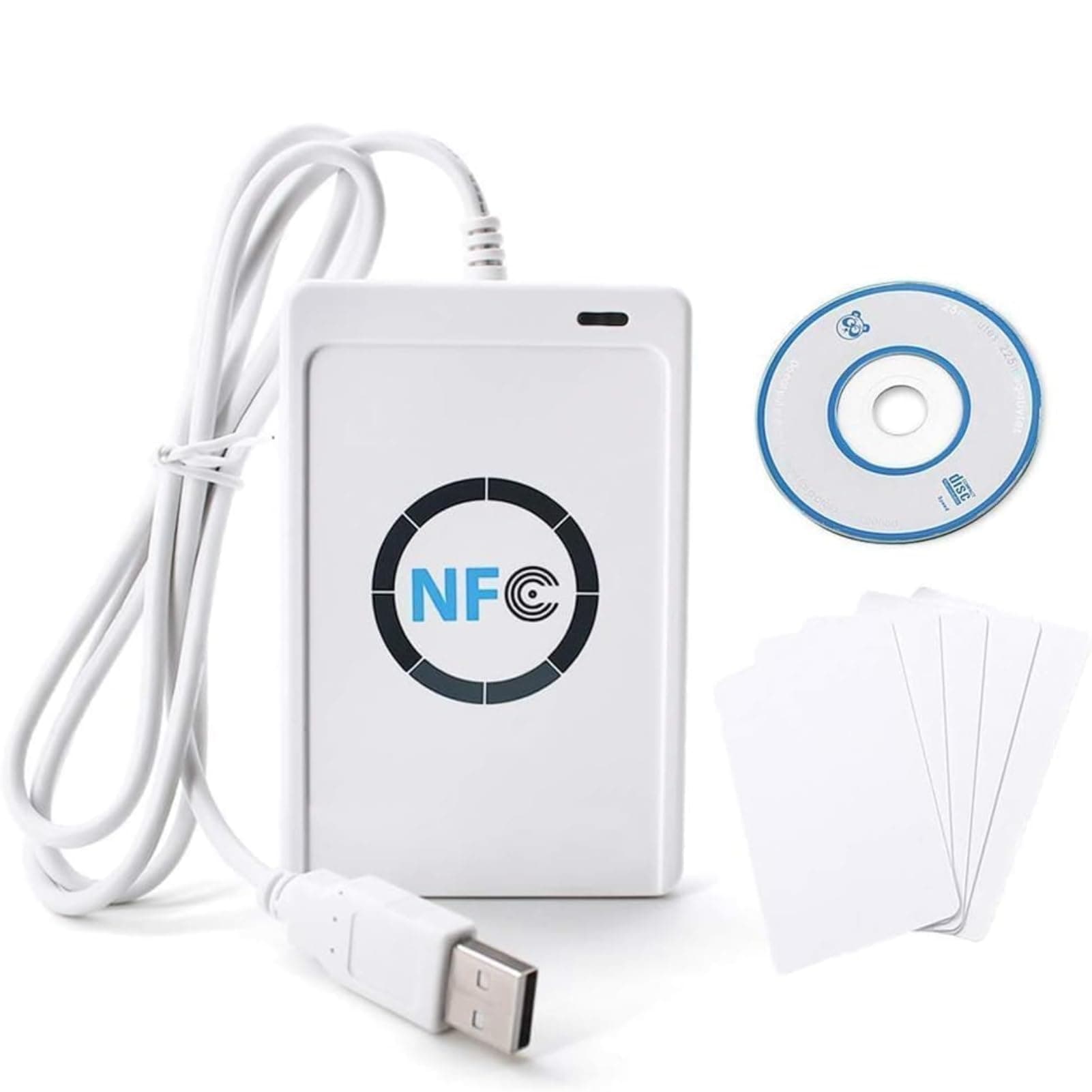 Jadeshay NFC Reader – RFID Reader/Writer NFC ACR122U ISO 14443A/B + Free Software in White