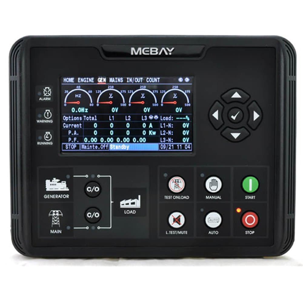 YOKDEN Genset Generator Engine Control Module Panel 4.3 inch LCD Auto Start Stop Generator Controller Monitor Mains Monitor AMF Automatic Switching Control ATS IP54 USB CAN Port DC 8-36V (DC72D)