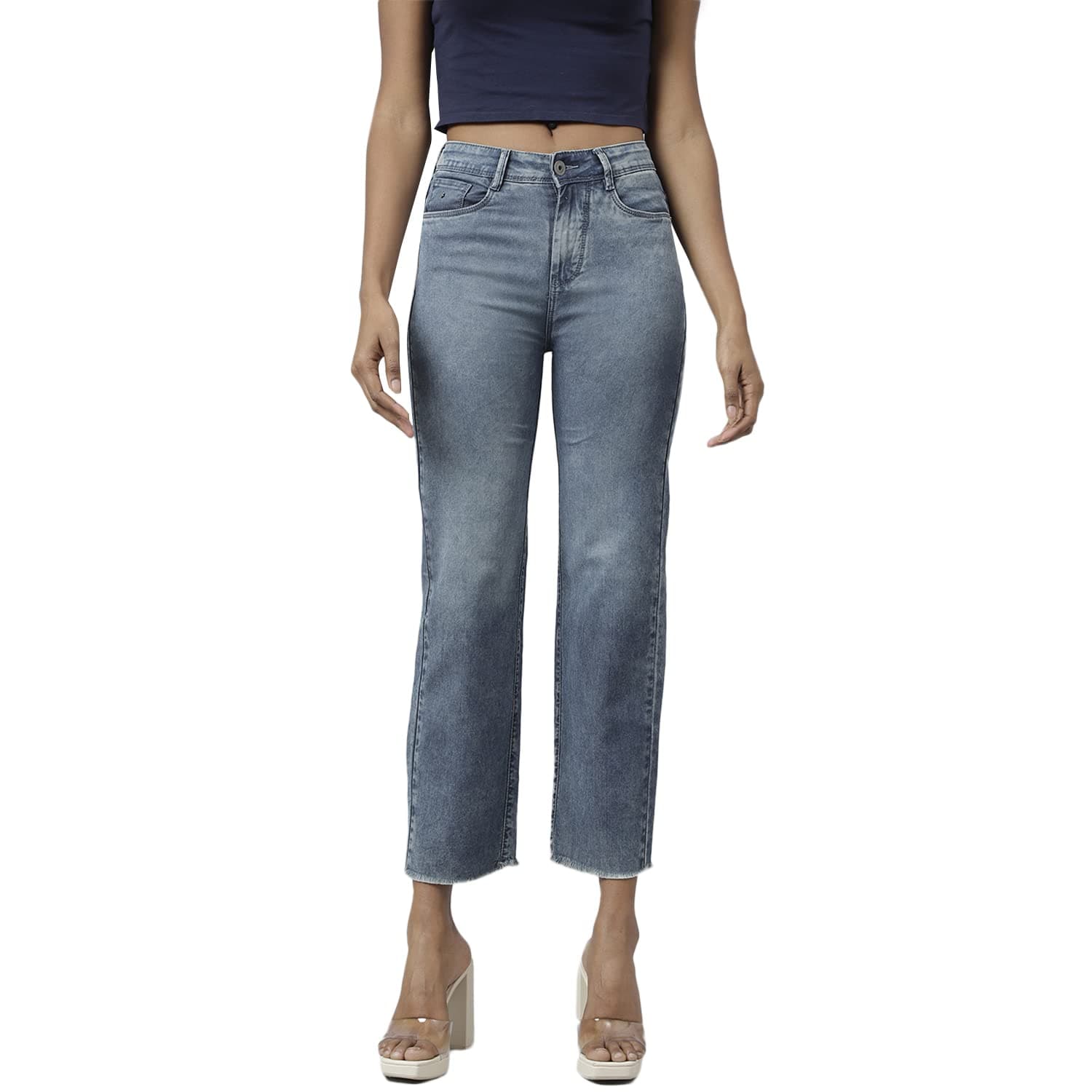 CODE 61 Women's Wide Leg Stretchable Jeans