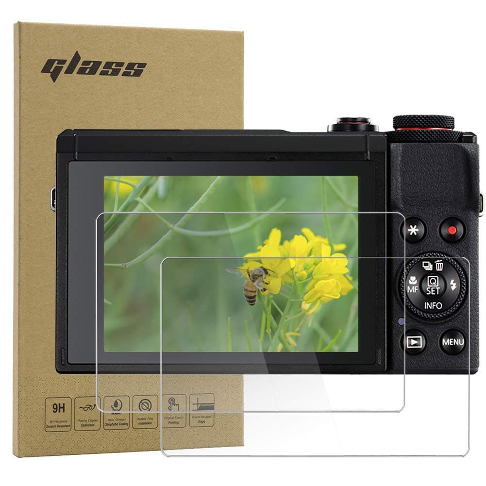 Macolink Tempered Glass Screen Protector for Canon PowerShot G7X Mark III, HD Optical Glass Anti-Scratches Camera Protective Film (2 Pack)