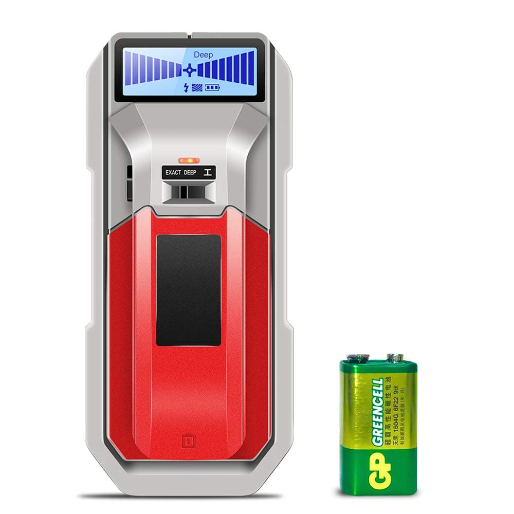 Stud Finder Wall Scanner - Electronic Stud Beam Finder Wall Detector Multi Functions Deep Scan Sensor Center Locator with LCD Display for Wood Metal Studs AC Wire Accurate Detection