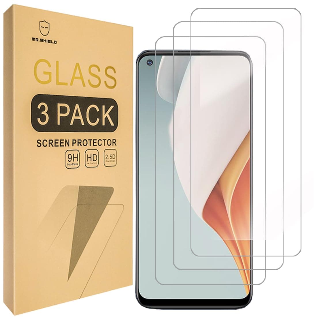 Mr.Shield[3-Pack] Designed For OnePlus (Nord N100) [Tempered Glass] Screen Protector [Japan Glass With 9H Hardness] with Lifetime Replacement