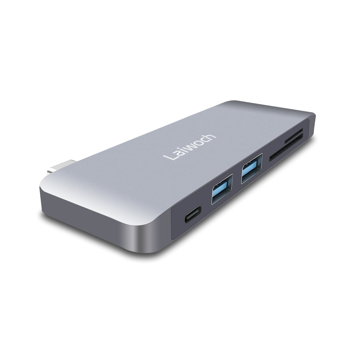 Laiwoch USB-C Hub USB 3.0 3 in 1 Combo Hub Multi-Port Adapter with Type-C Charging Port,2 USB 3.0 Ports,SD/Micro Card Reader for MacBook,PC,XPS,Surface Pro4,and other USB-C Enabled Devices(Space Grey)