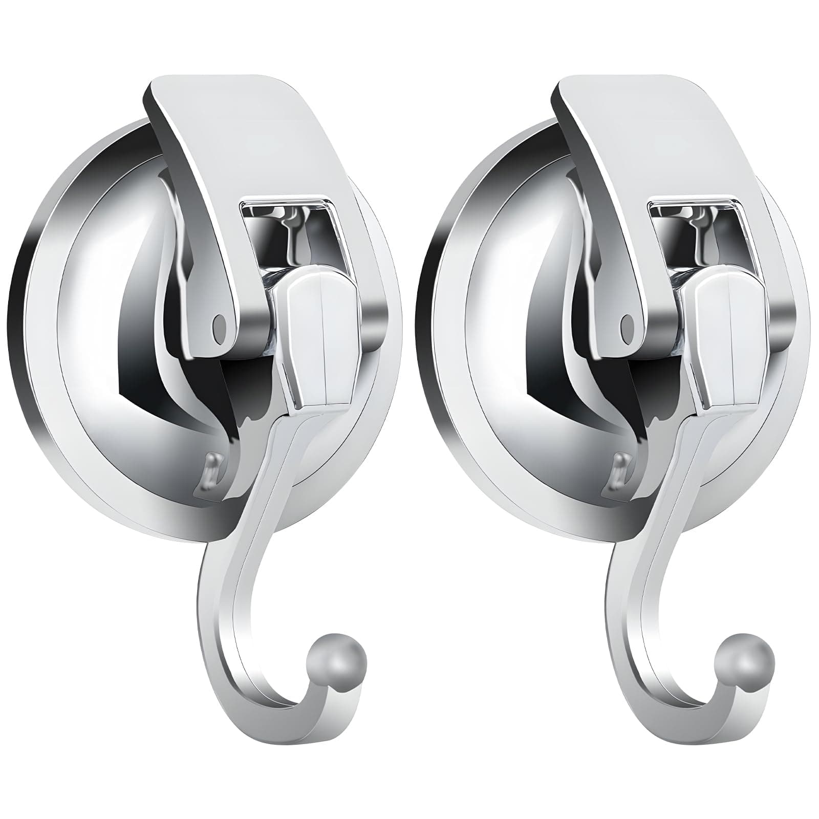 KingYH 2 Pack Suction Hooks Bathroom Vacuum Suction Cup Hook No Drilling Waterproof Sucker Hook Heavy Duty Wall Hanger for Kitchen Bathroom Hanging Towel Shower Robe