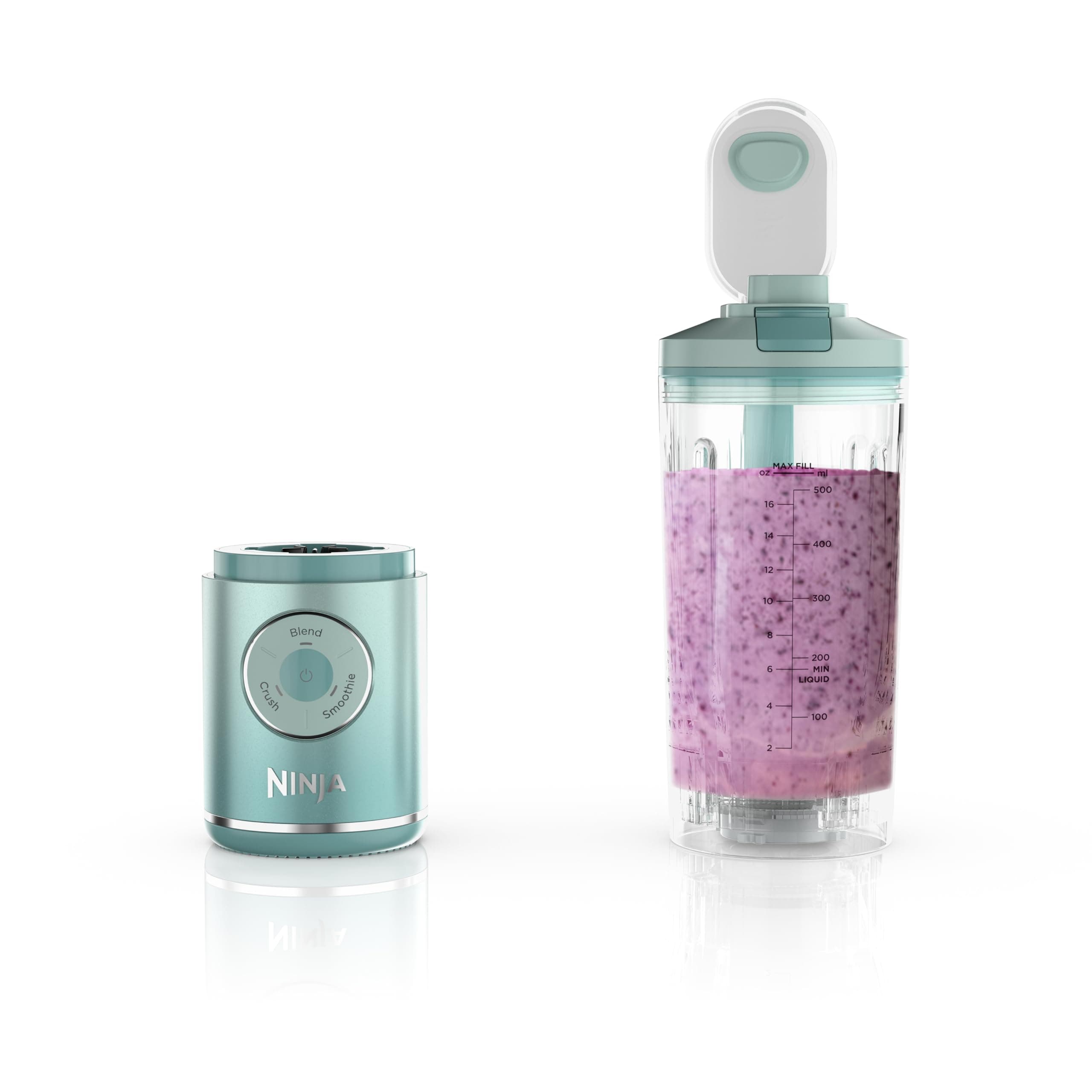 Ninja BC251MT Blast Max Personal Cordless Blender for Smoothies, Blend, Ice Crush, 22 oz. Twist & Go Vessel, Sea Glass - Certified Refurbished