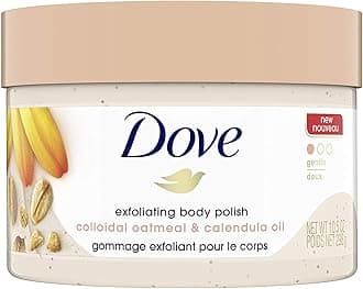 Dove Exfoliating Body Polish Scrub for Silky Skin Oatmeal & Calendula Oil Body Scrub Exfoliates & Gives Lasting Nourishment 10.5 oz 298g