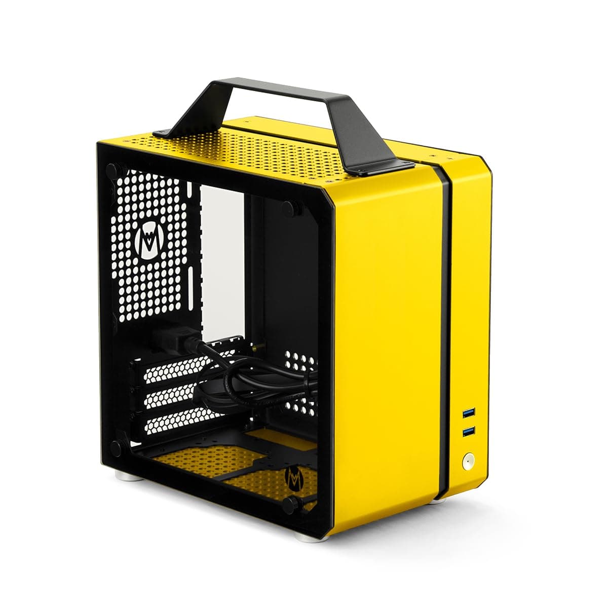 Mechanic Master cool cube series c24 mini-itx case/aluminum/steel/gpu 245mm in length, sfx/l psu computer case (Vitality Yellow Classic Version)