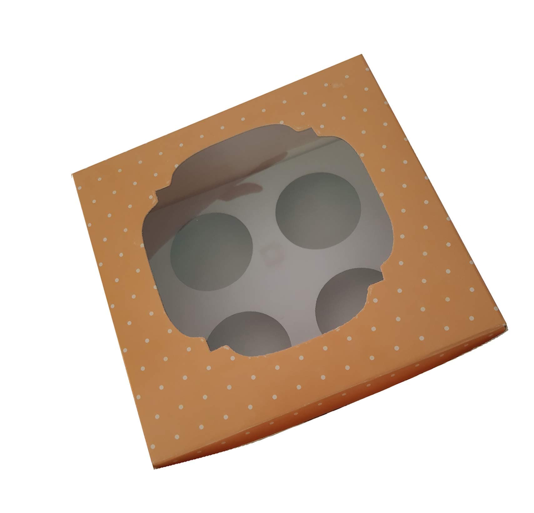 4 Cupcake Polka Stripes Soft Paper Board Foldable Gift Box (Pack of 5)