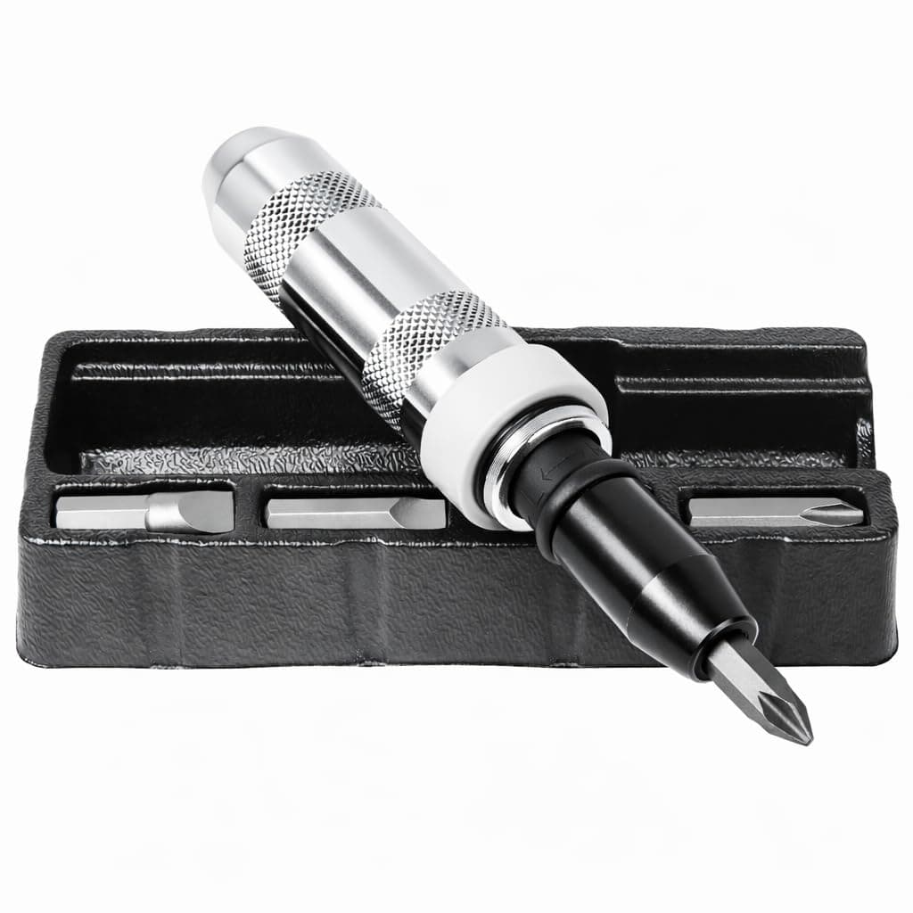 Powerbuilt 1/2 Inch Drive Impact Driver Set Extractor Tool, Slotted or Phillips Screwdriver Bits, Remove Rusted, Damaged Screws - 648002, Large