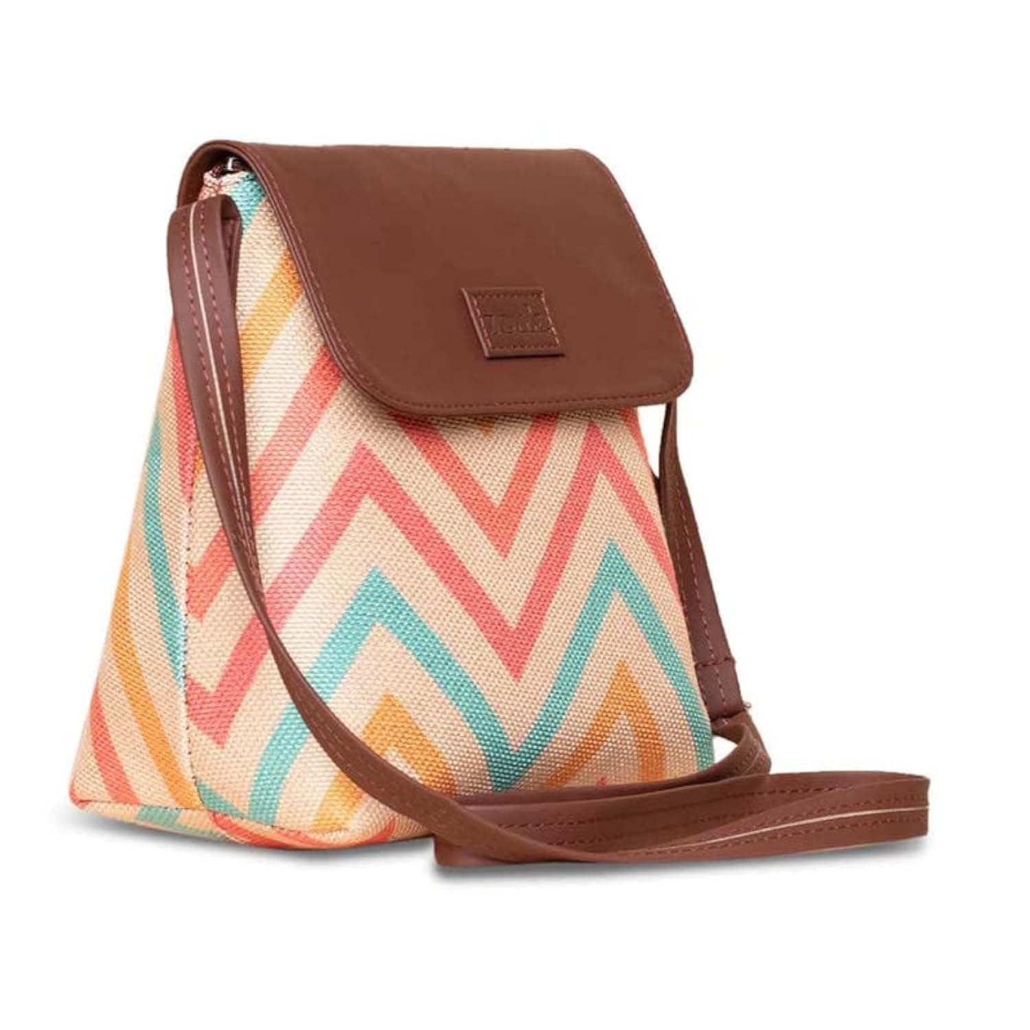 WavBeach Wave Pattern Women's Hand Crafted Multicolor Flap Sling Bag