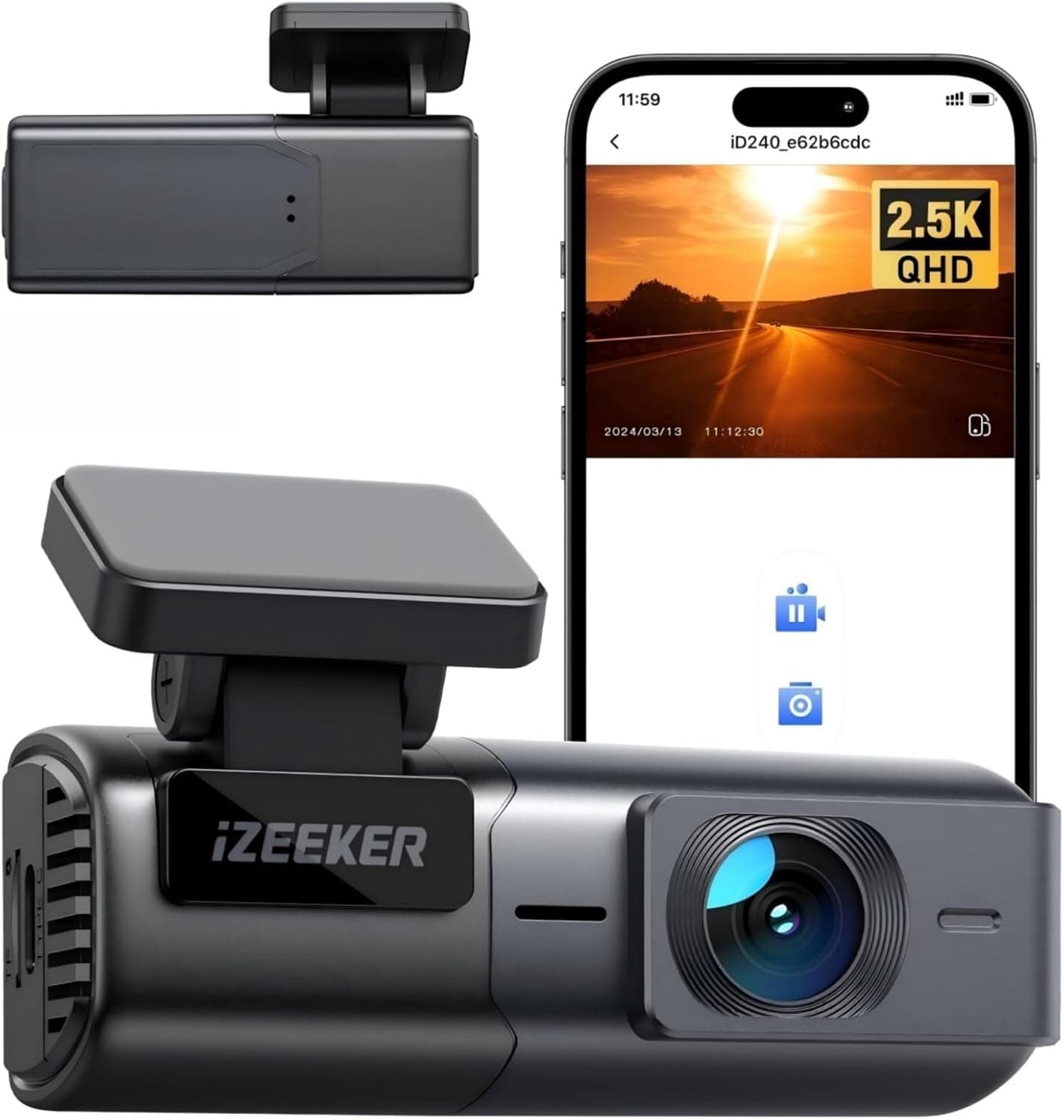 Dash Cam Front 1080P with Hidden Design, Mini Car Camera Video Recorder with 170° Wide Angle, Dashcam for Cars with Night Vision, WDR, Parking Monitor and G-sensor (No SD Card)