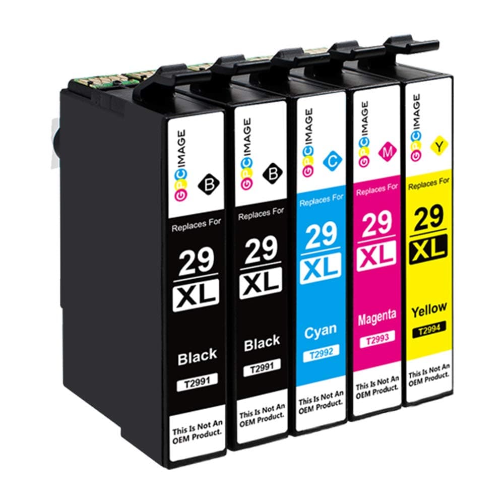 GPC Image 29XL- Replacement for Epson 29 29XL for Epson Expression Home XP-235 XP-245 XP-247 XP-255 XP-257 XP-332 XP-335 XP-342 XP-345 XP-352 XP-355 XP-432 XP-435 (Black/Magenta/Cyan/Yellow, 5-Pack)