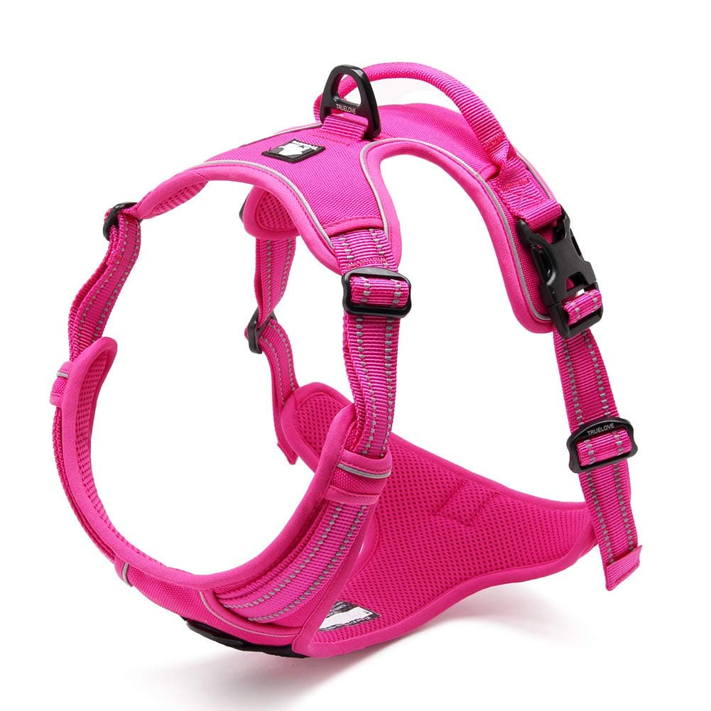 Chai's ChoiceDog Harness Vest Medium (Fuchsia) | Comfortable & Secure with Adjustable Strap Soft Padded Dog Vest | No-Choke & Easy Control Pet Oxford | 3M Reflective Stripes for Dog Visibility