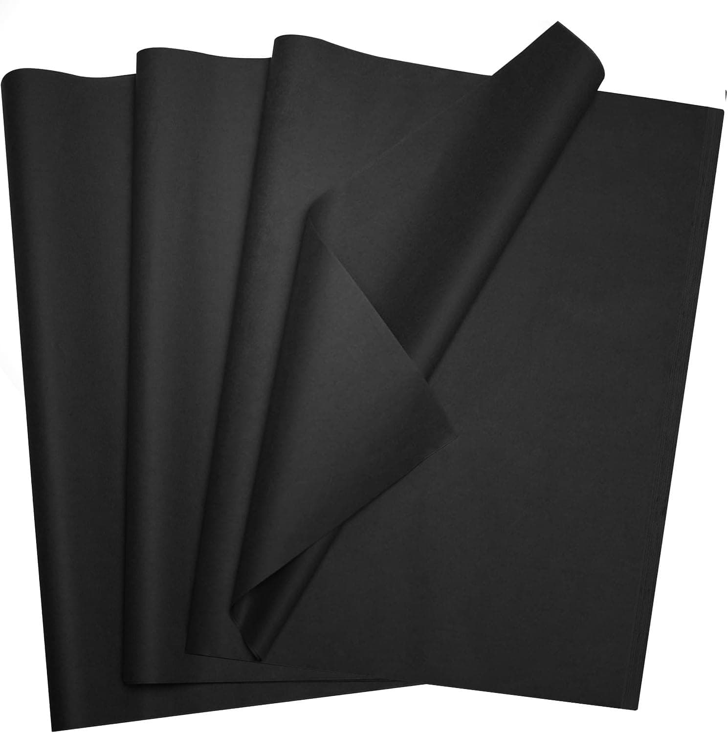 Bobobag 100 Sheets 20"X14" Black Tissue Paper Bulk for Gift Bags Wrapping Paper, Halloween Birthday Showers Arts Craft Party Favor Decoration