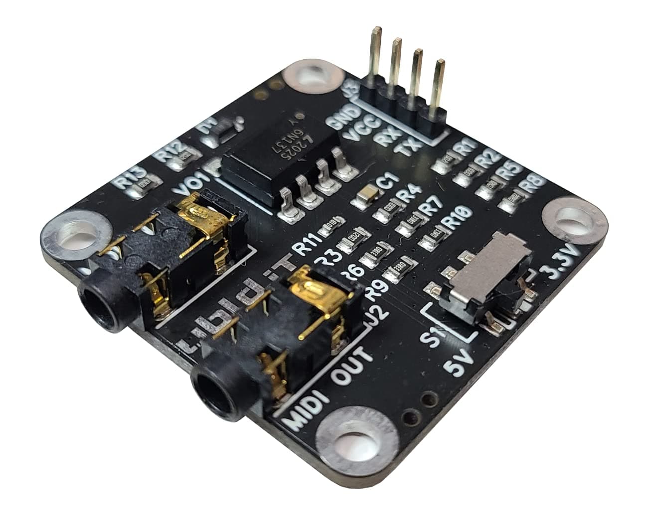 ubld.it™ - MIDI 2.0 Breakout Board MV (Multi Voltage) 3.5mm TRRS