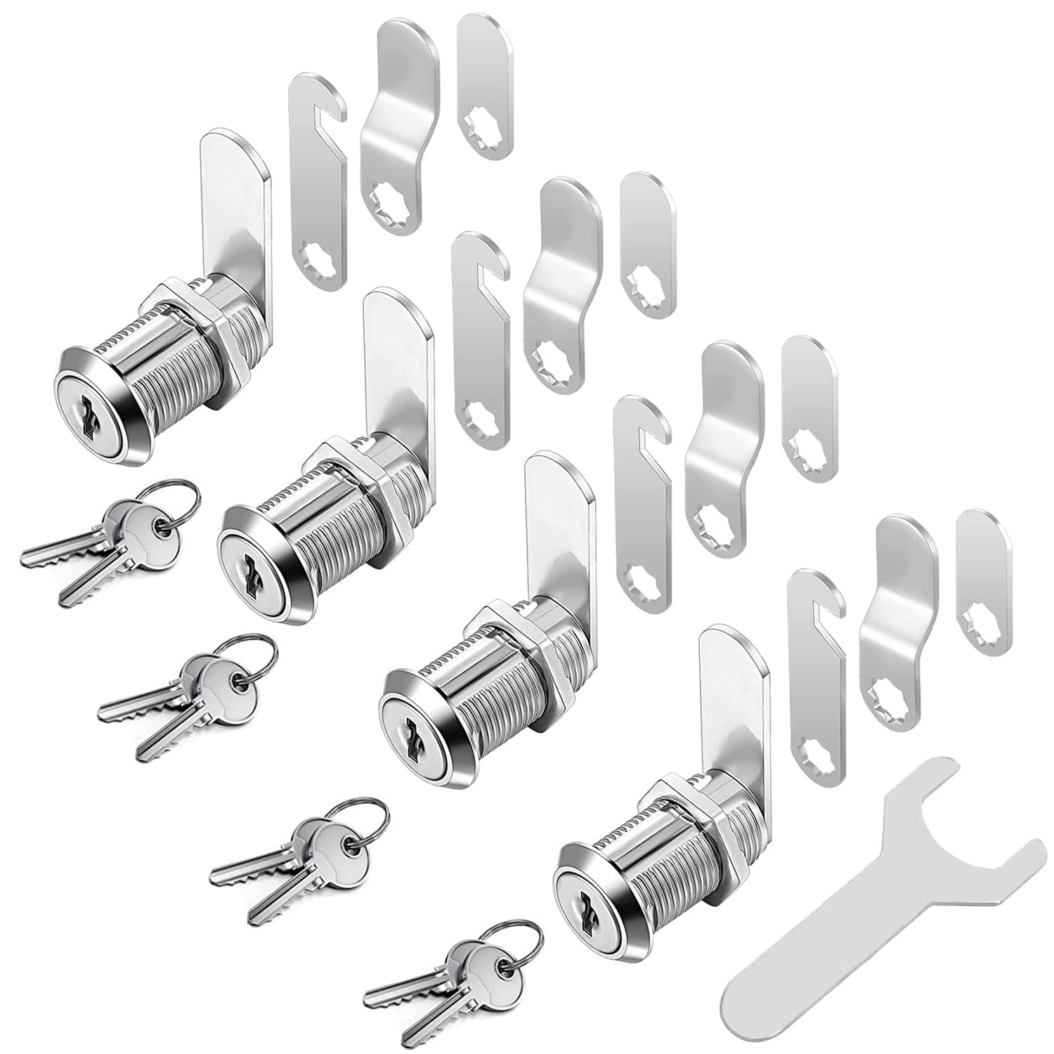 Pack of 4 Secure Locks for Postboxes, Lockers, Cupboard Doors or Drawers 16mm 16mm