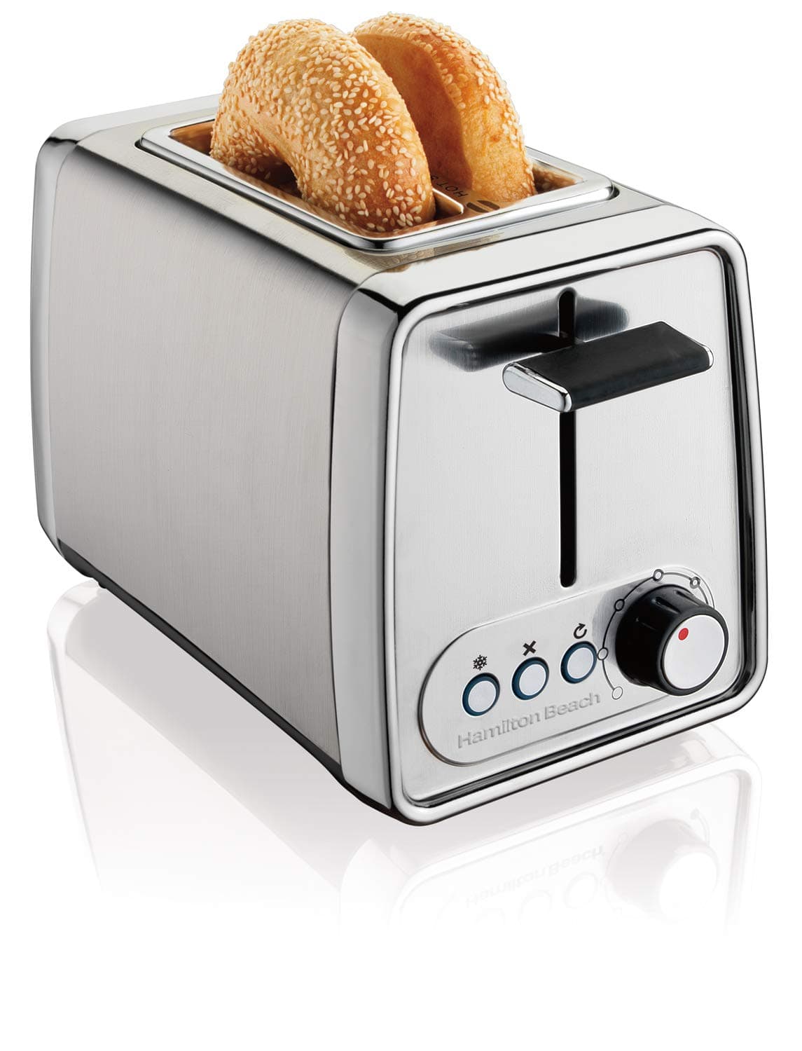 Hamilton Beach 22791-SAU Modern Chrome 2 Slice Extra Wide Slot Toaste Toasters, Metal, 925 W