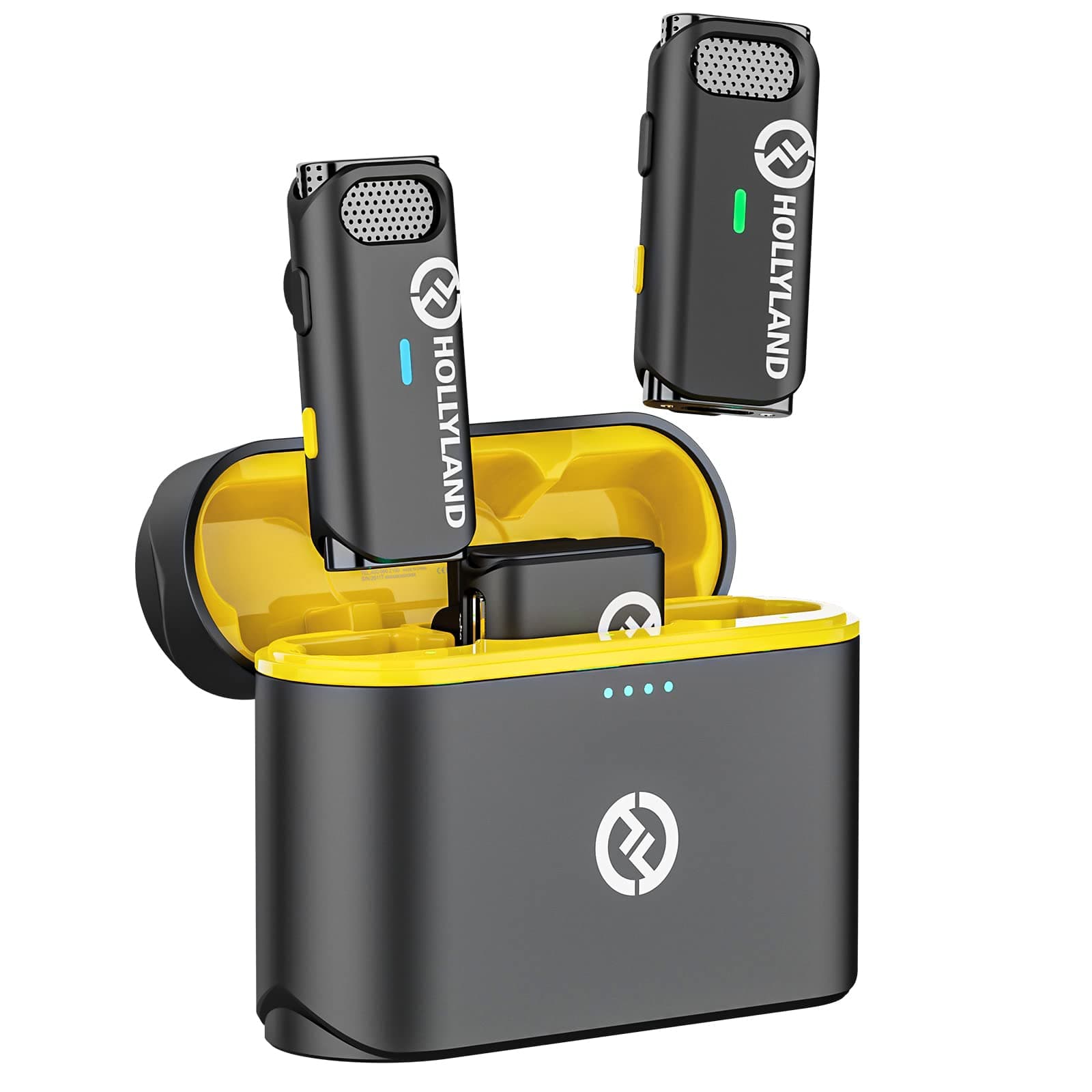 Hollyland Lark M1 Wireless Lavalier Microphone System with Charging Case Dual-channel 650ft Range 20H Battery Life for iPhone Camera Laptop YouTube Facebook Live Stream Record Interview Vlogs, Black