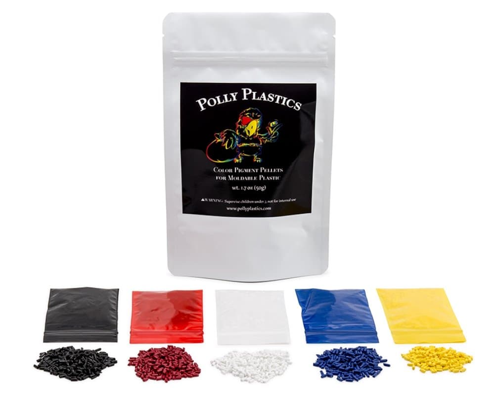 Colour Pellets for Moldable Plastic (Blue/Red/Yellow/Black)