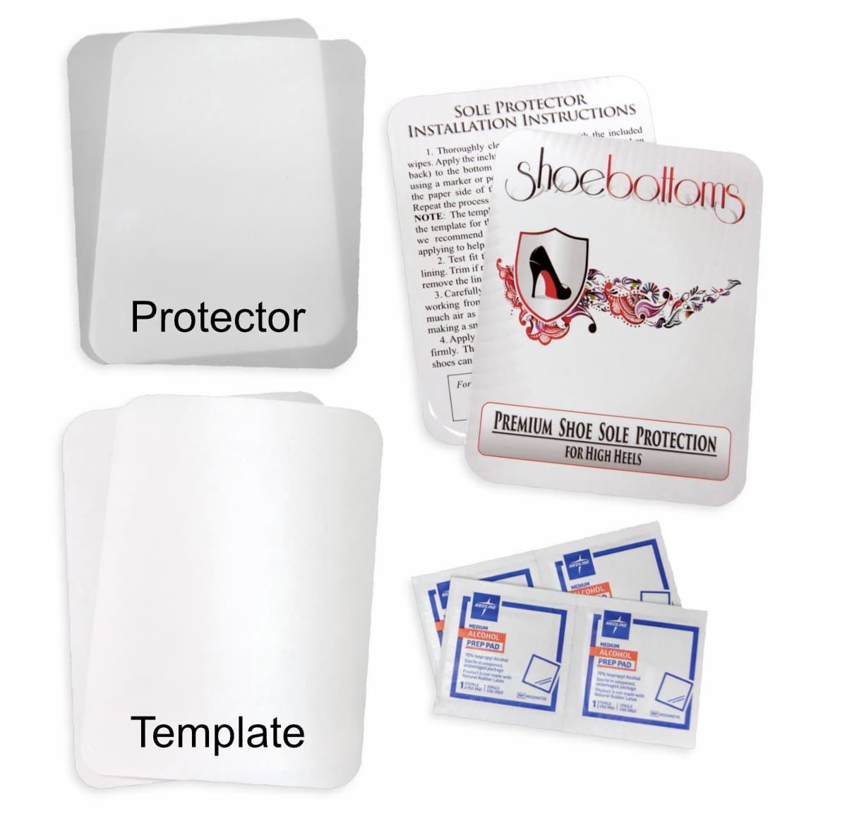 Crystal Clear 3M Sole Protector for High Heels - Removable - Cut to Fit with Template Included (5)