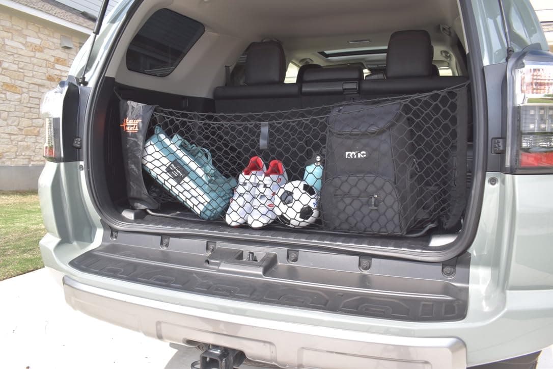 Cargo Net for 2010-2024 Toyota 4Runner - Envelope Style Trunk Net - Designed in USA - Upgraded 5mm Bungee - Integrated Storage Bag - Heavy Duty Hooks