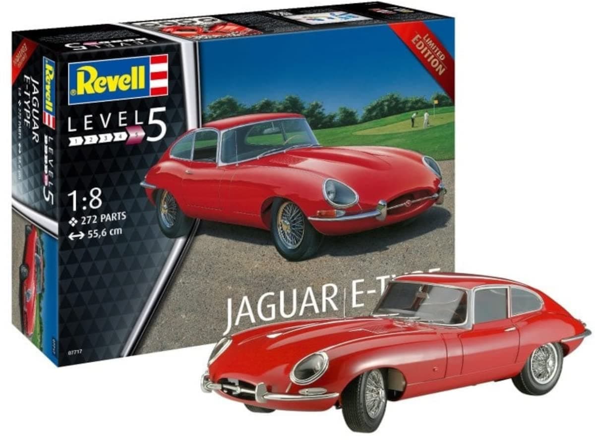 07717 Jaguar E-Type 1:8 Scale Unbuilt/Unpainted Plastic Model Kit