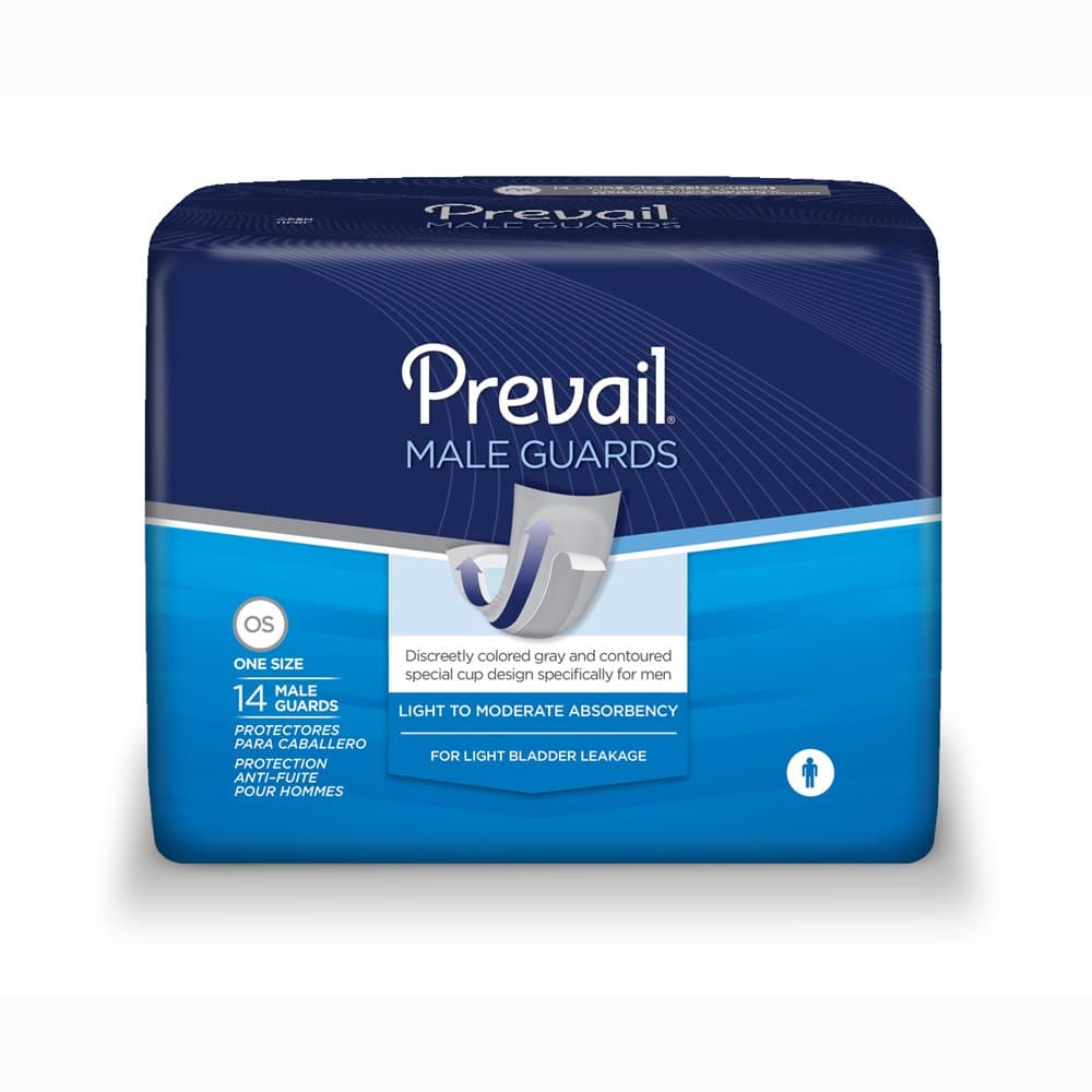 Prevail® Male Guards Extra Absorbency Size: 6" x 13" 14/Bag