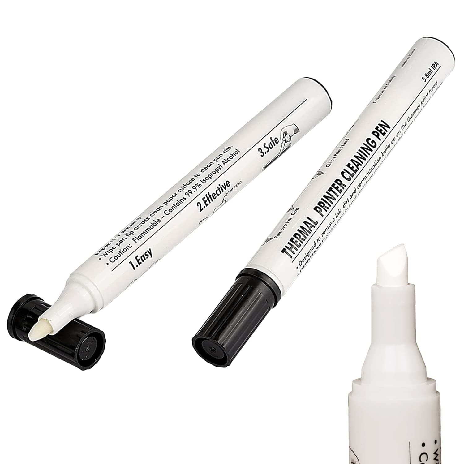 Everycom Printhead Cleaning Pen, Label, Thermal & Card Printer Cleaner Pen, Decontamination Pen (Pack of 2)