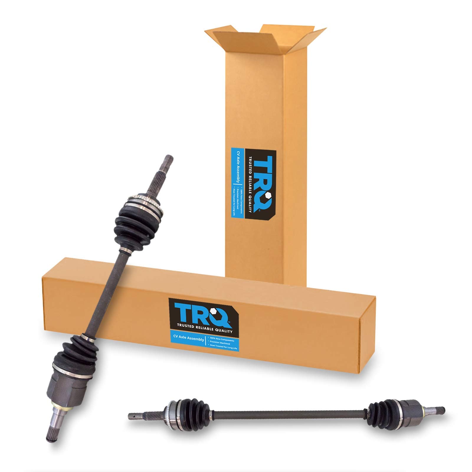 TRQ Front Driver and Passenger Side CV Axle Shaft Assembly Set Compatible with 1987-1998 Toyota Tercel 1992-1997 Toyota Paseo Neoprene Boots Moly Greased